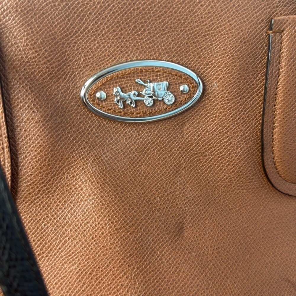 Coach Taxi Crossgrain Leather Tote Saddle Brown - Picture 7 of 10